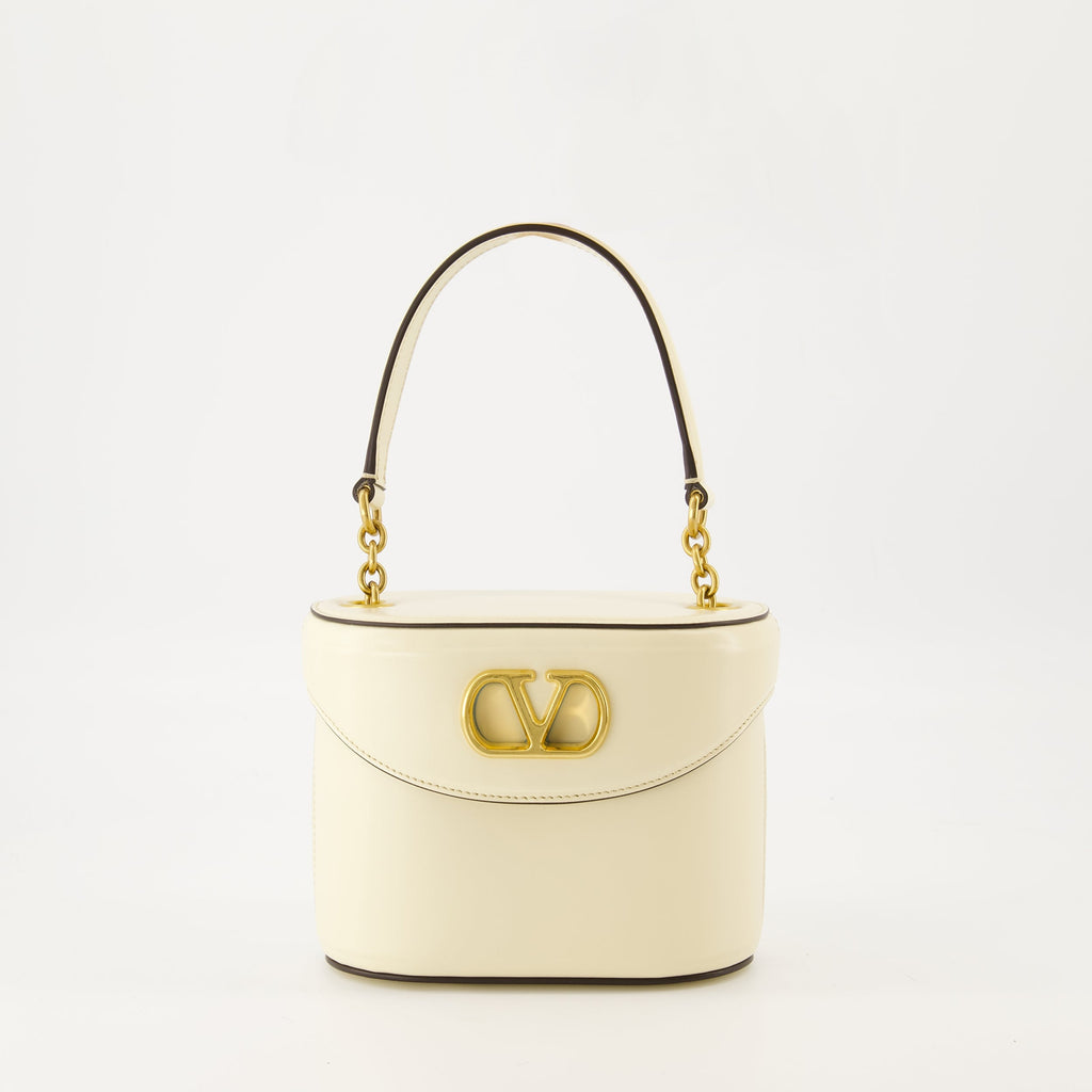 Valentino Garavani, Vanity-Case Bag, calf leather bag, Antique Brass VLogo, luxury handbag