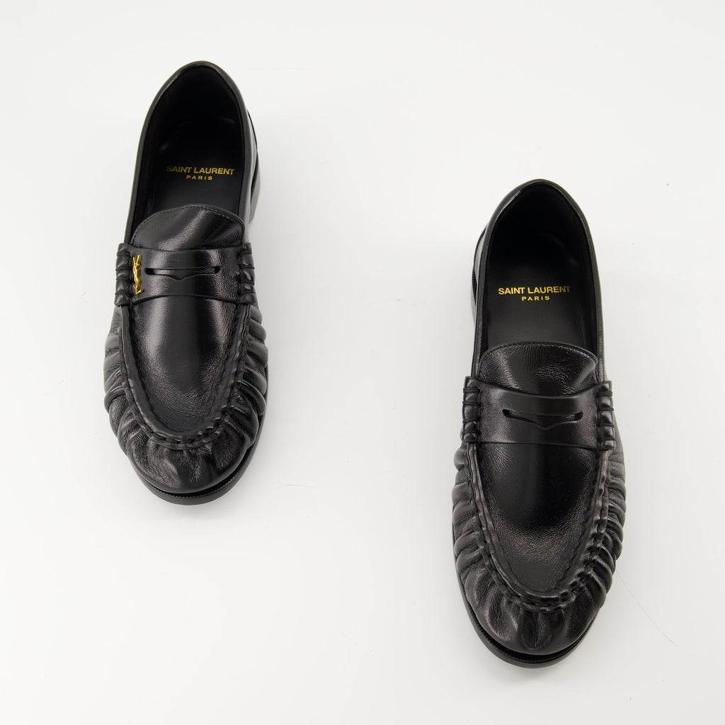 Loafer shoes, Saint Laurent footwear, lambskin loafers, elegant slip-ons, luxury footwear