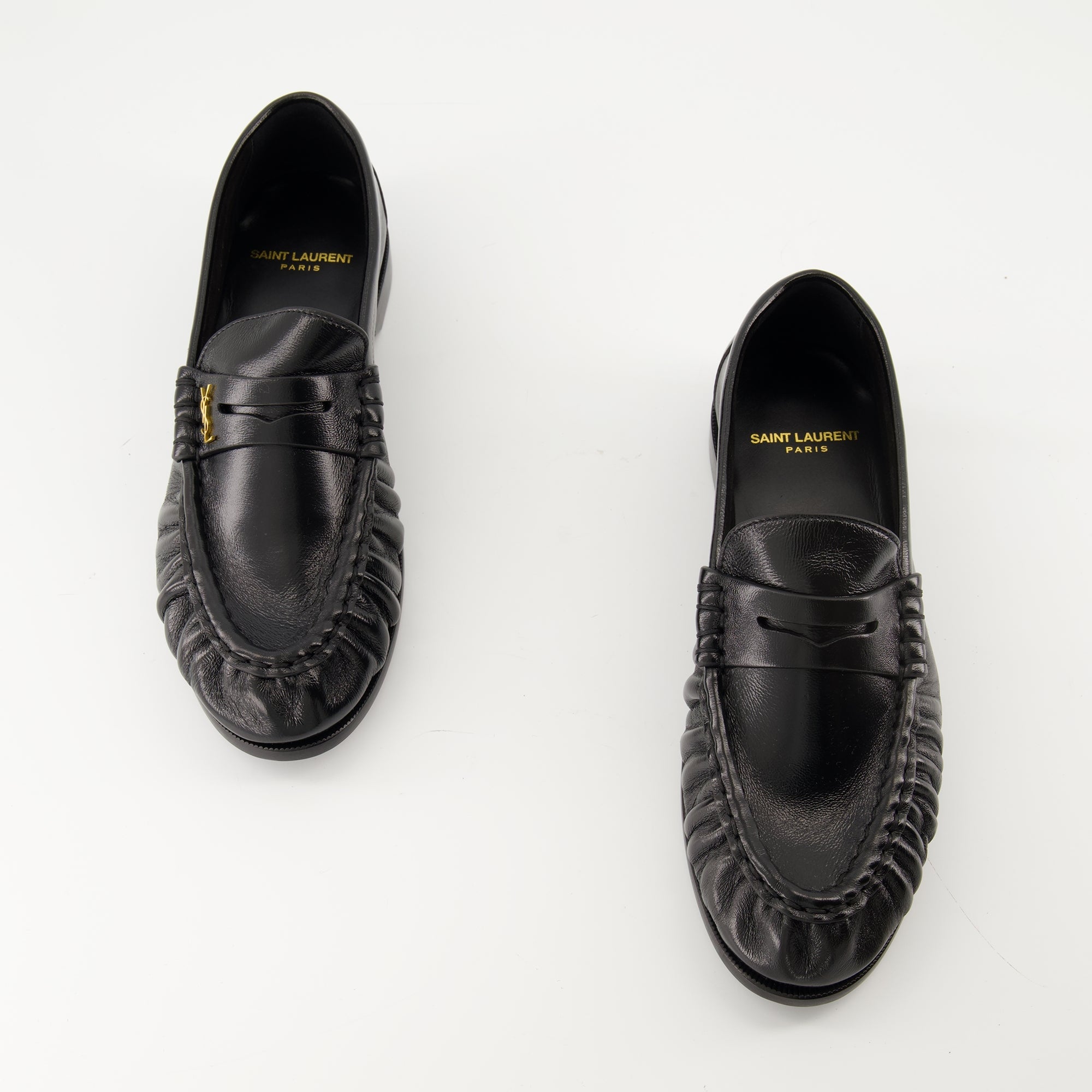 Loafer shoes, Saint Laurent footwear, lambskin loafers, elegant slip-ons, luxury footwear