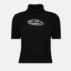 Col roulé noir en laine et cachemire