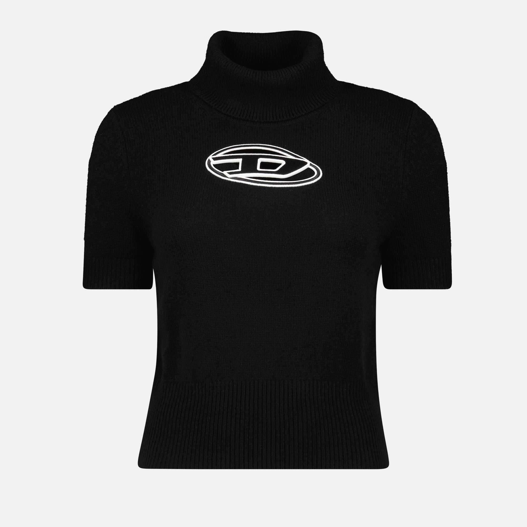 Gola Alta em Cashmere e Lã Preta