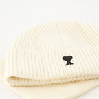 Ami de coeur beanie, unisex winter hat, Ami Paris accessories, embroidered logo beanie, wool blend hat