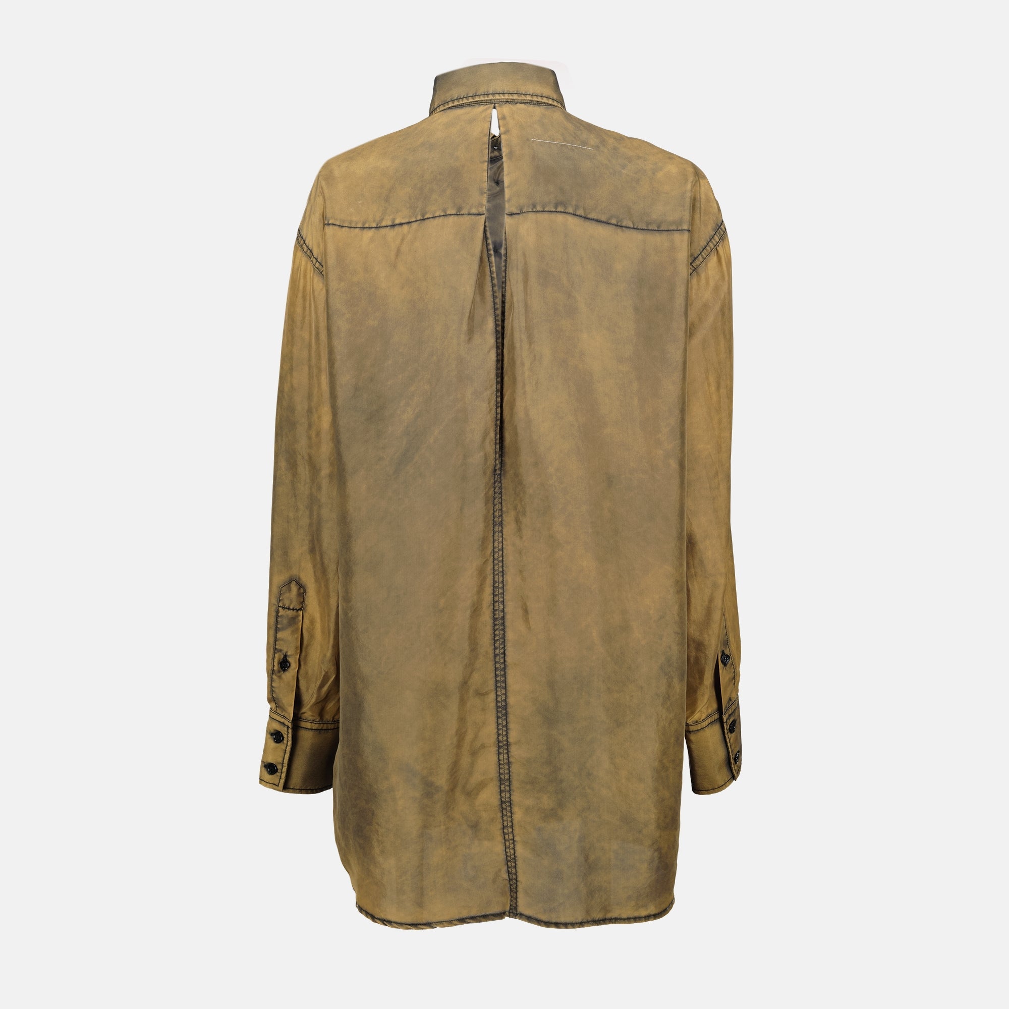 Long brown washed-effect shirt