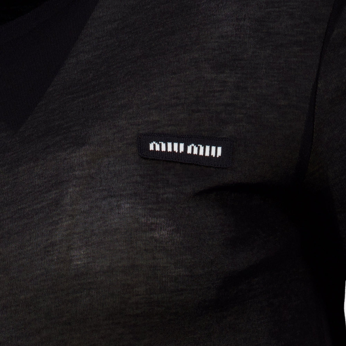Black Ribbed Jersey T-Shirt