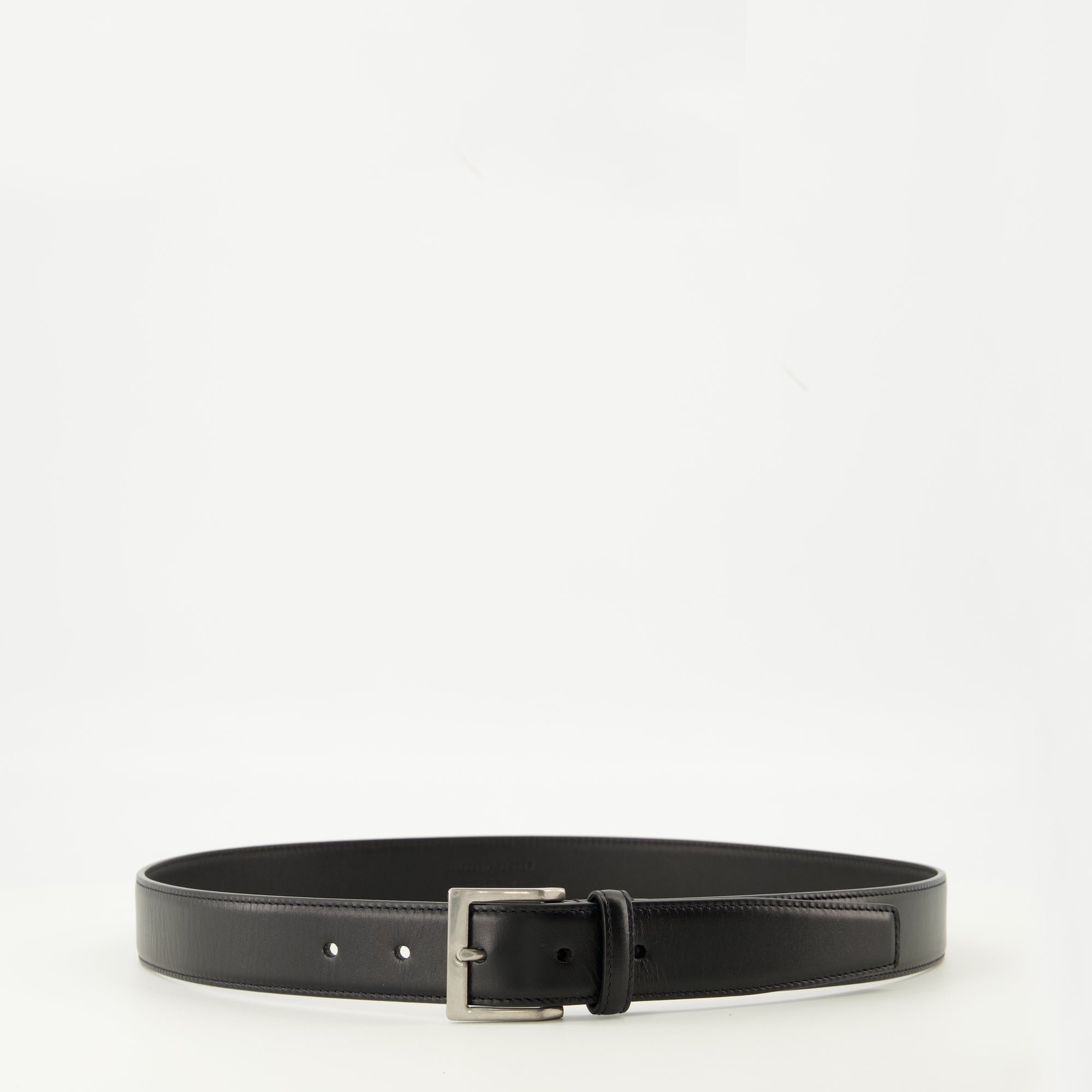 black leather belt, Saint Laurent accessory, elegant belt, women's fashion, smooth leather belt