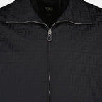 Image d'une veste bomber en nylon noir de Fendi pour hommes - Saison Automne-Hiver 2025 - Détail 1