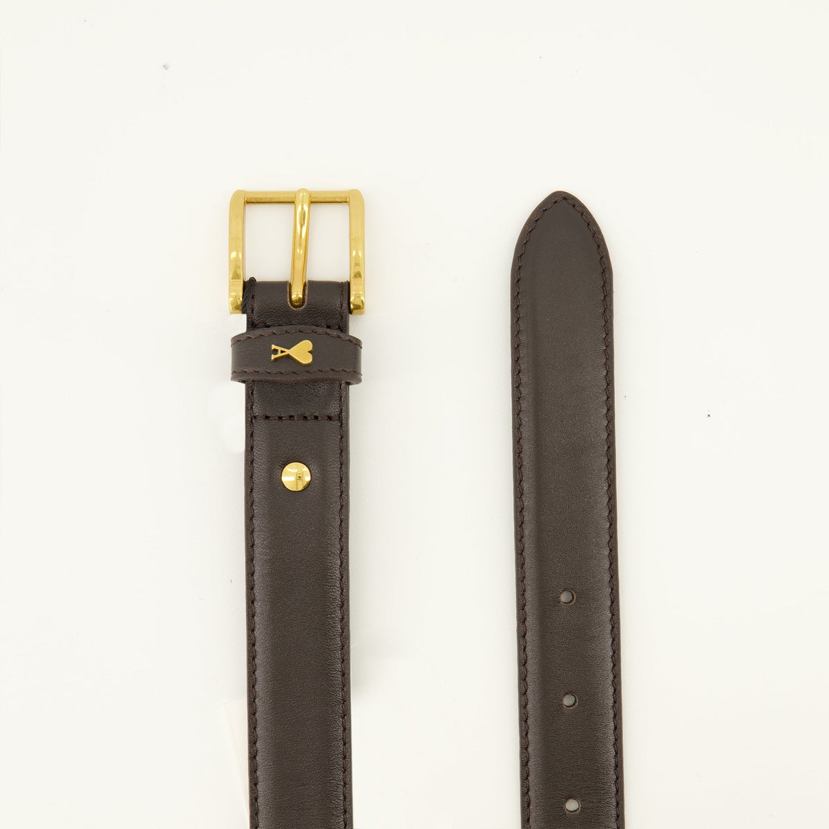 Ceinture en Cuir Marron de Coeur