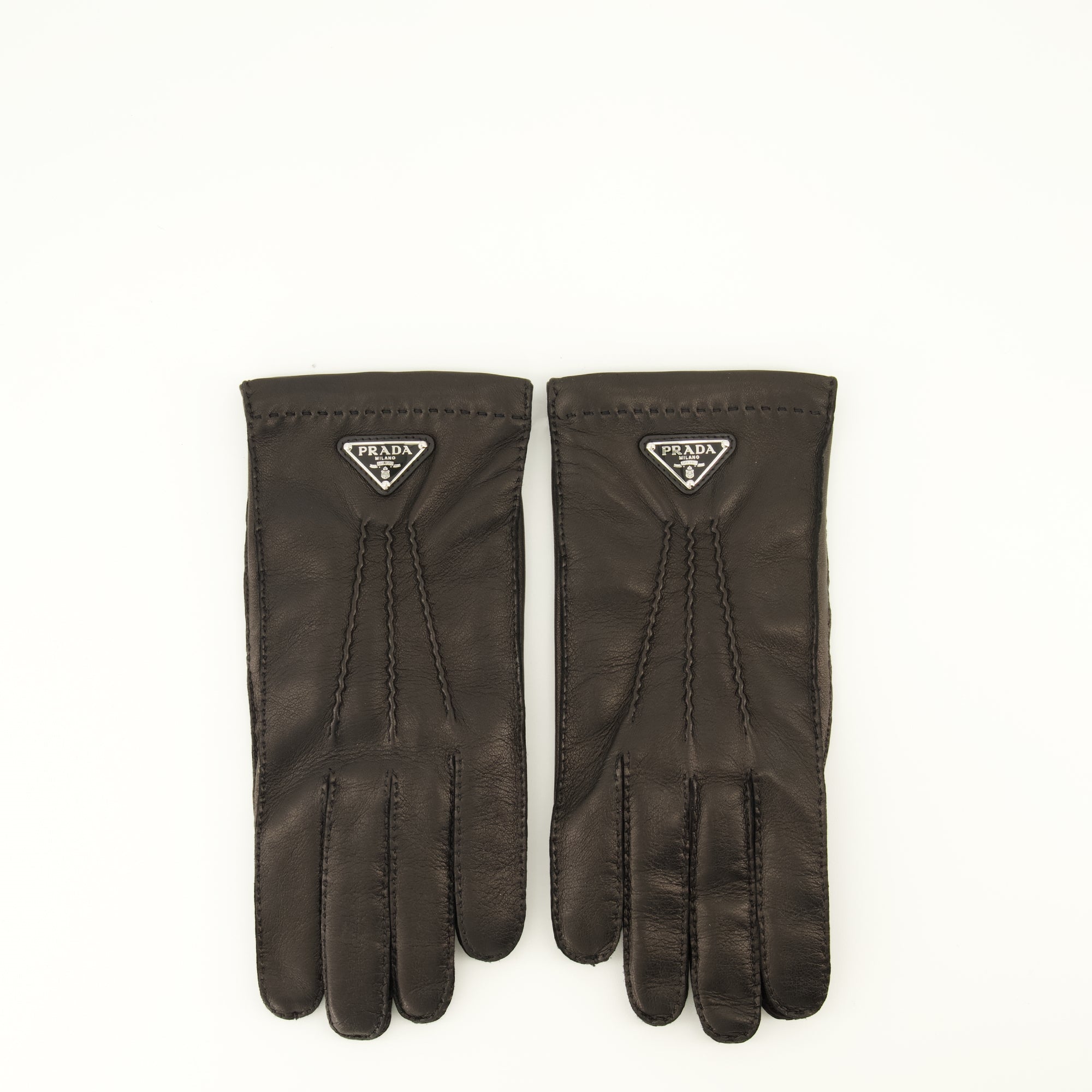 Black Leather Gloves - Prada - Men | WE IN STYLE