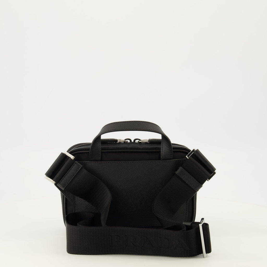Black Leather and Re-Nylon Bag