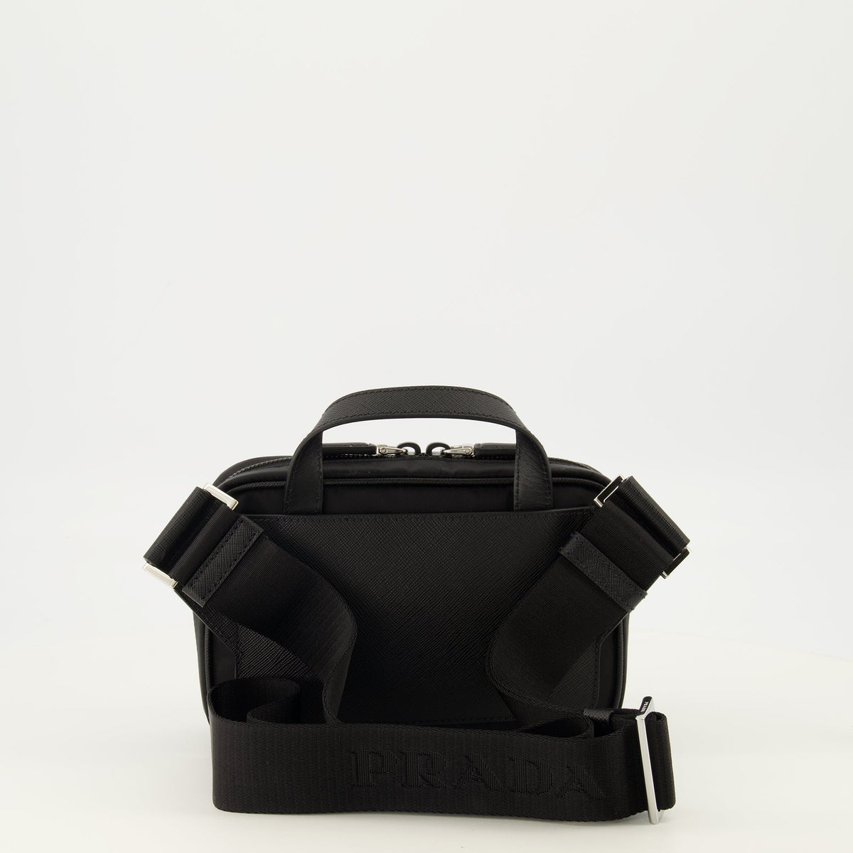 Black Leather and Re-Nylon Bag