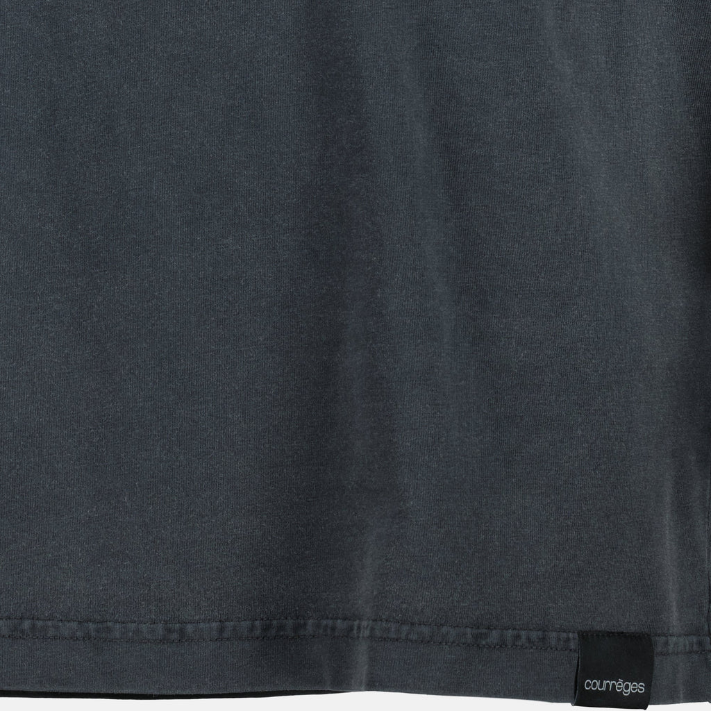 distressed T-shirt, Courrèges, logo tee, casual wear, spring-summer collection