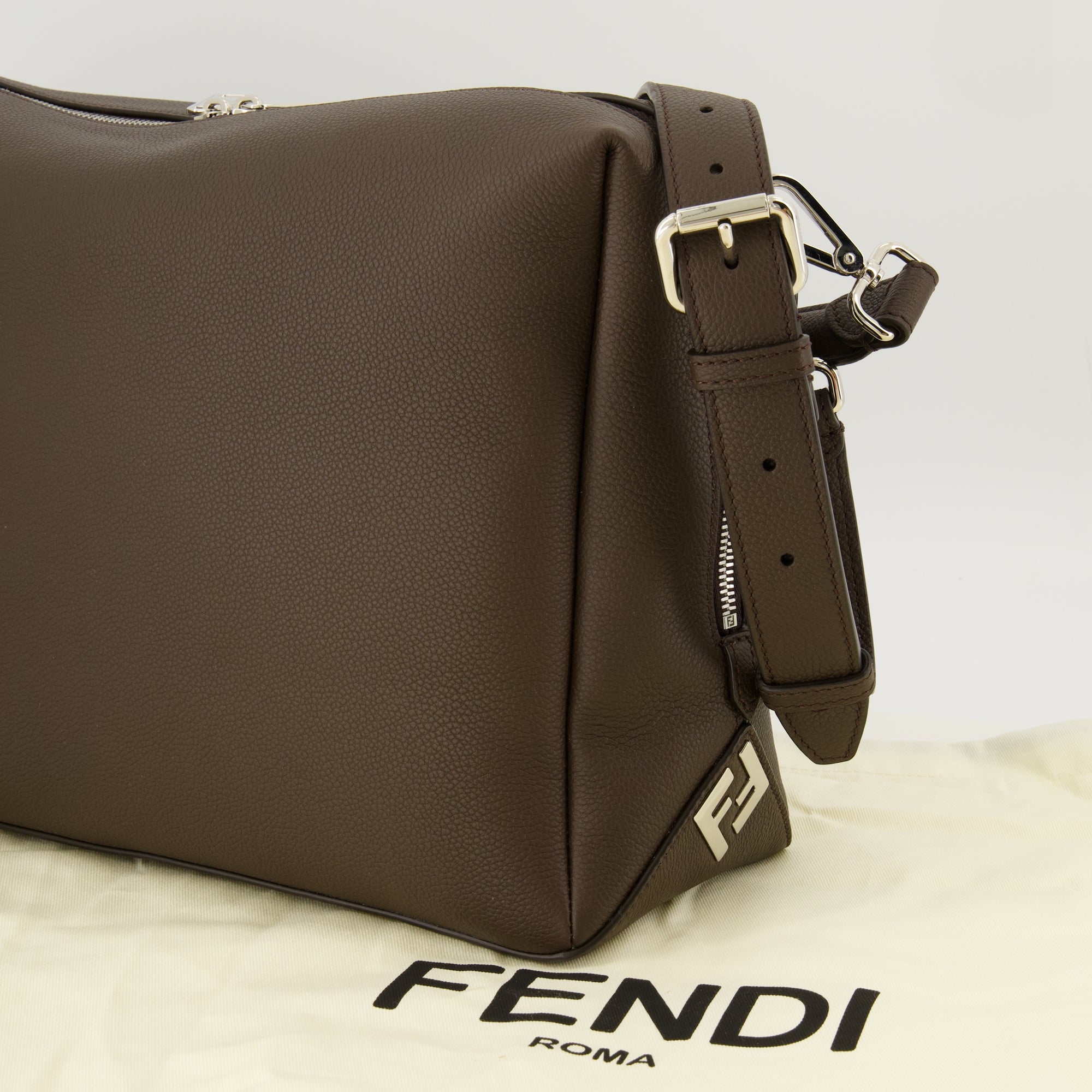 Fendi handbag, camel leather bag, designer accessories, luxury bags, high-end handbags