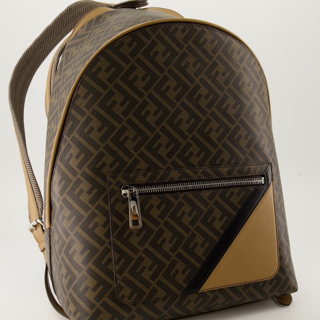 FF print backpack, Chiodo Diagonal, luxury leather backpack, Fendi Fall-Winter 2024, premium men's accessory
