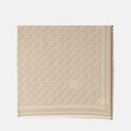 Fendi shawl, beige shawl, wool shawl, FF logo shawl, Spring-Summer 2025 collection