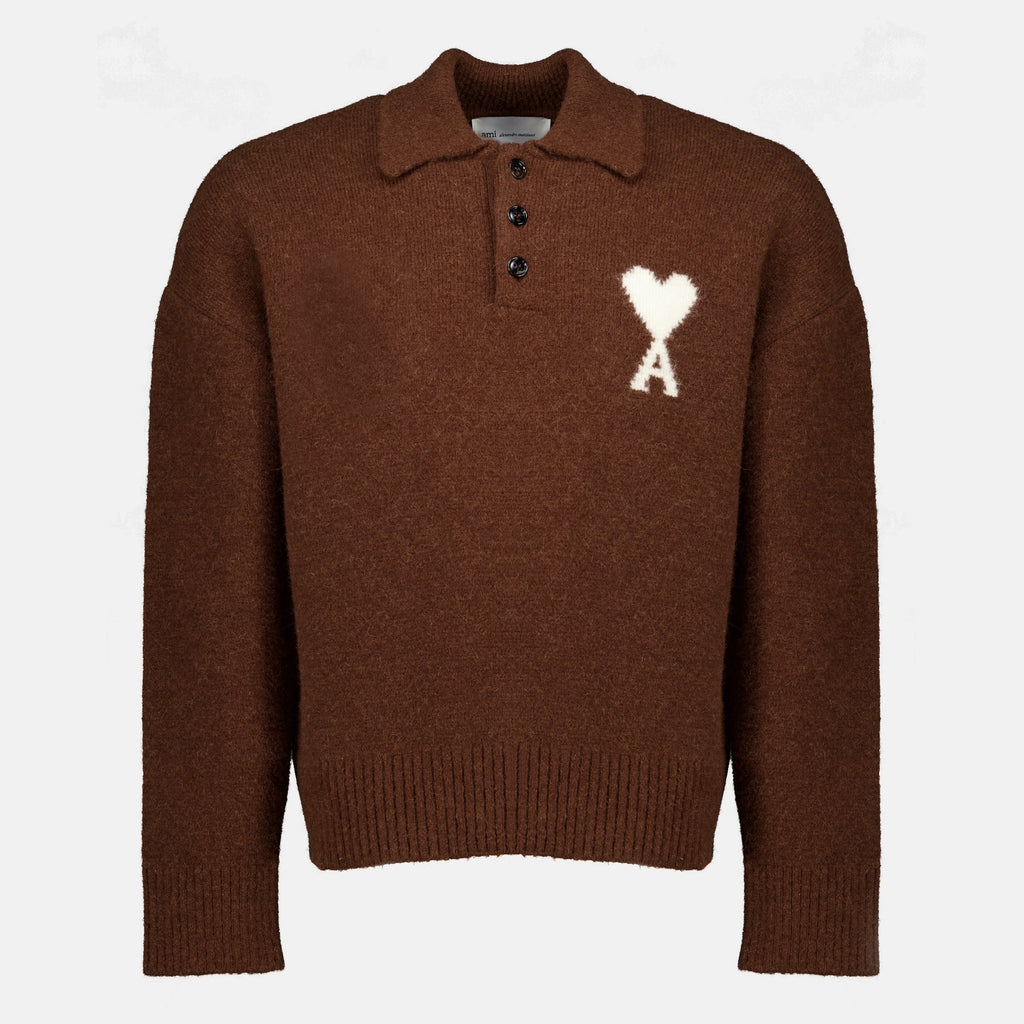 Pull en laine et alpaga marron