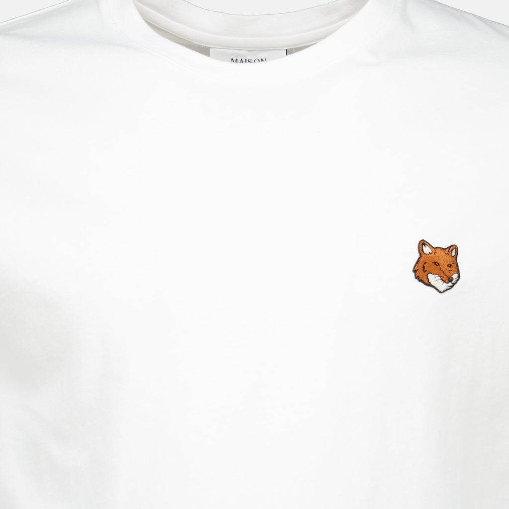 T-shirt in cotone con ricamo Fox