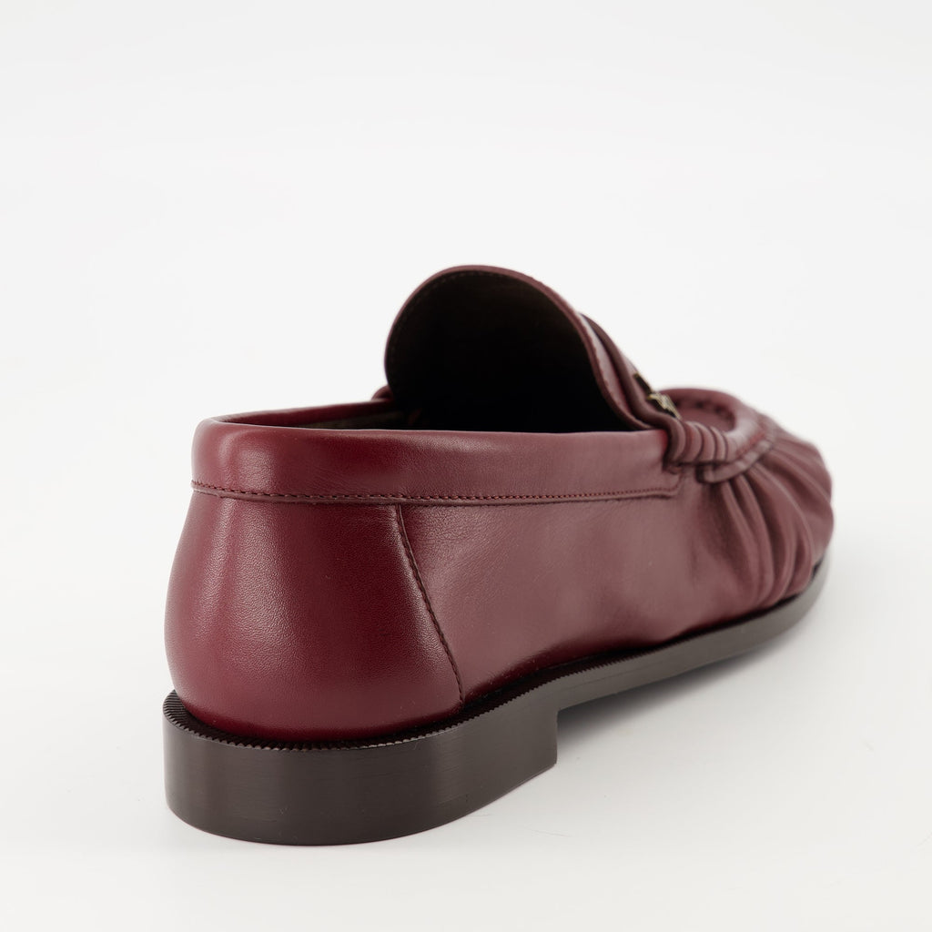 Loafer Moccasins, Saint Laurent Footwear, Red Leather Slip-Ons, Luxury Women's Shoes, Autumn-Winter Collection