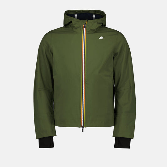 Jacko Bonded Jacket, khaki green outerwear, luxury nylon jacket, high-collar jacket, waterproof fashion