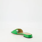 Image of VLogo Leather Mules by Valentino Garavani for Women - Season Spring-Summer 2025 - Back Right Three-Quarter View