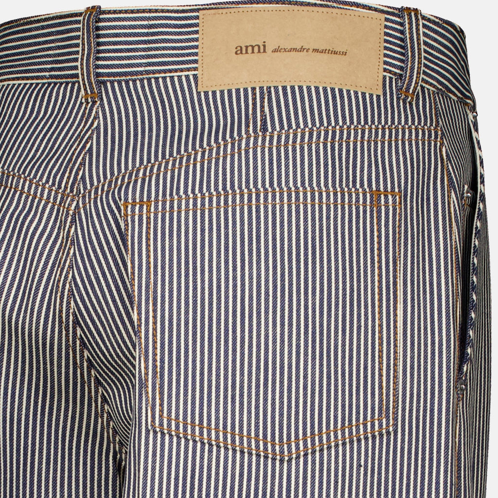 Gestreifte Balloon-Jeans