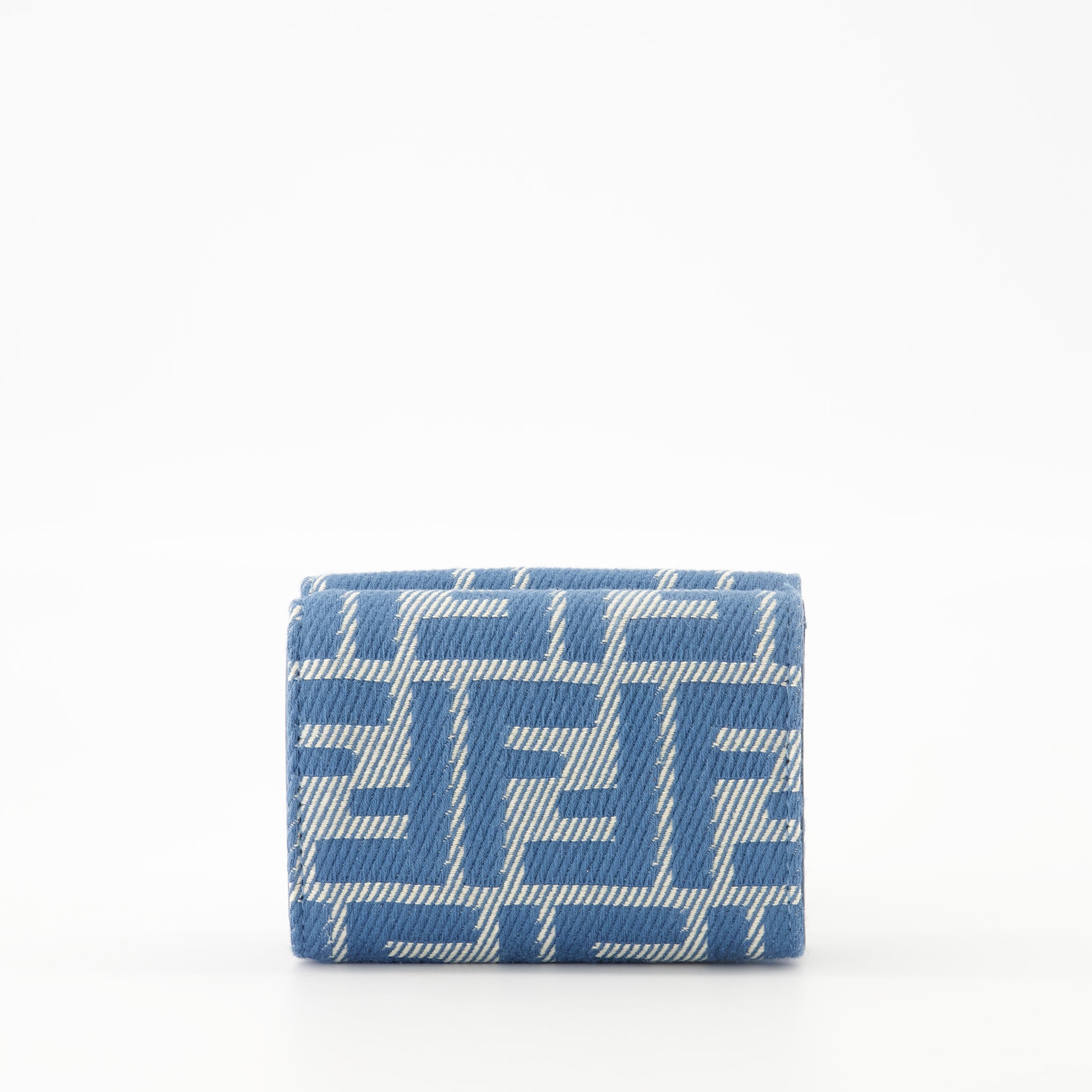 denim wallet, Fendi wallet, chic accessory, blue wallet, baguette wallet