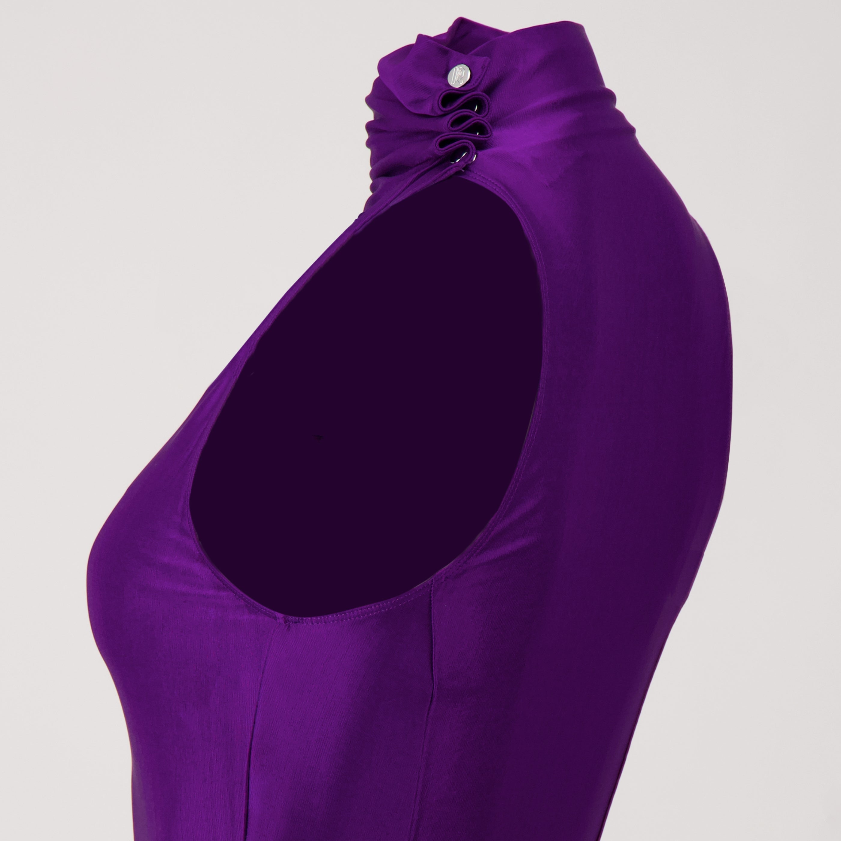 Robe Longue Drapée en Jersey Violet
