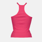  
MSGM logo tank top, pink luxury top, women's designer tank top, high-end fashion, elegant casual wear  
**