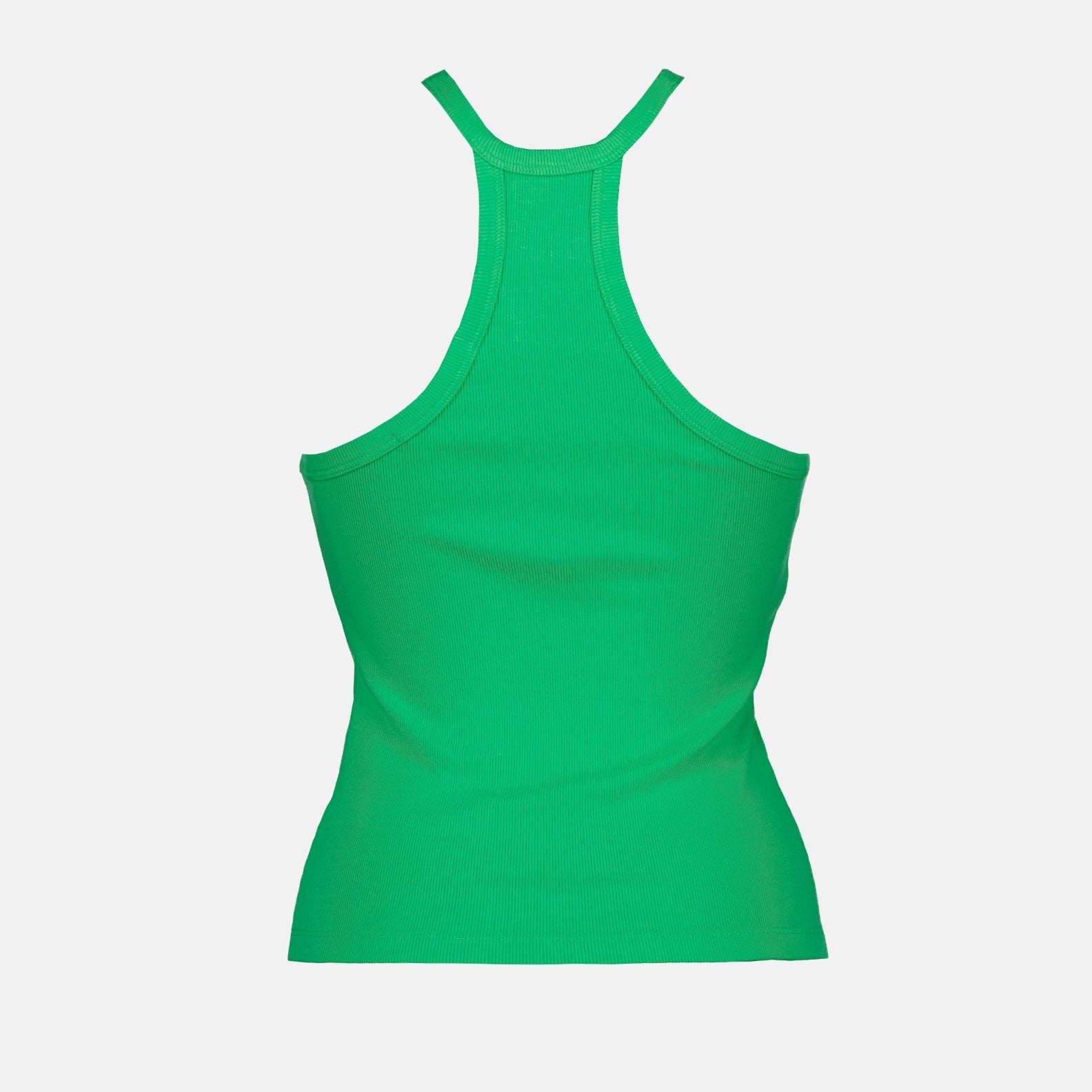MSGM women's tank top, luxury green tank top, designer logo top, elegant women's top, high-end fashion