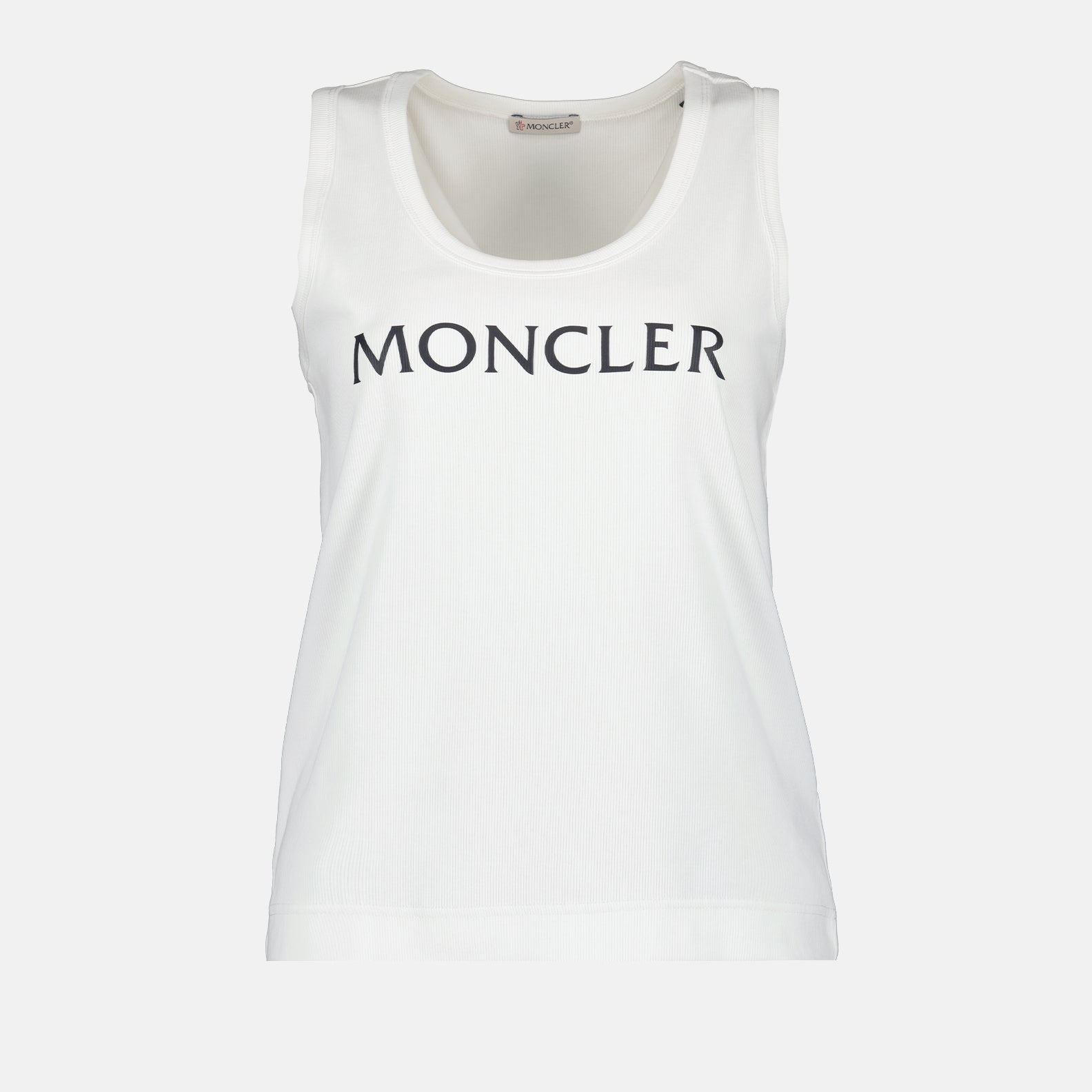 Moncler, Women's tank top, White logo tank, Luxury fashion, Designer clothing