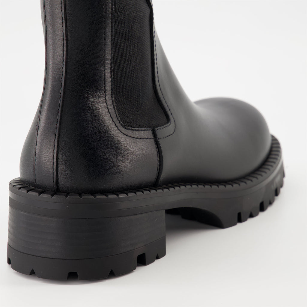 Chelsea boots, Luxury footwear, Versace boots, Autumn-Winter collection, Black leather boots