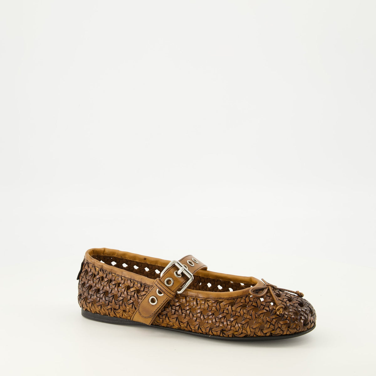Cannage Leather Ballerinas