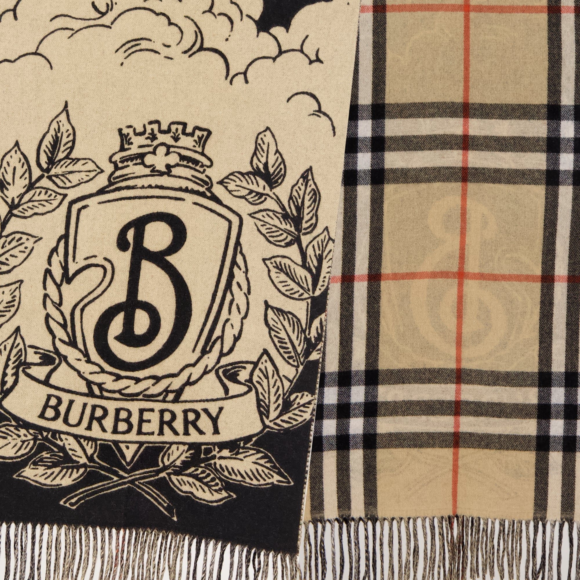Burberry scarf, cashmere scarf, vintage check scarf, unisex accessory, Stormy Knight