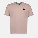 Moncler T-shirt, powder pink T-shirt, logo T-shirt, luxury casual wear, Moncler Autumn-Winter 2024
