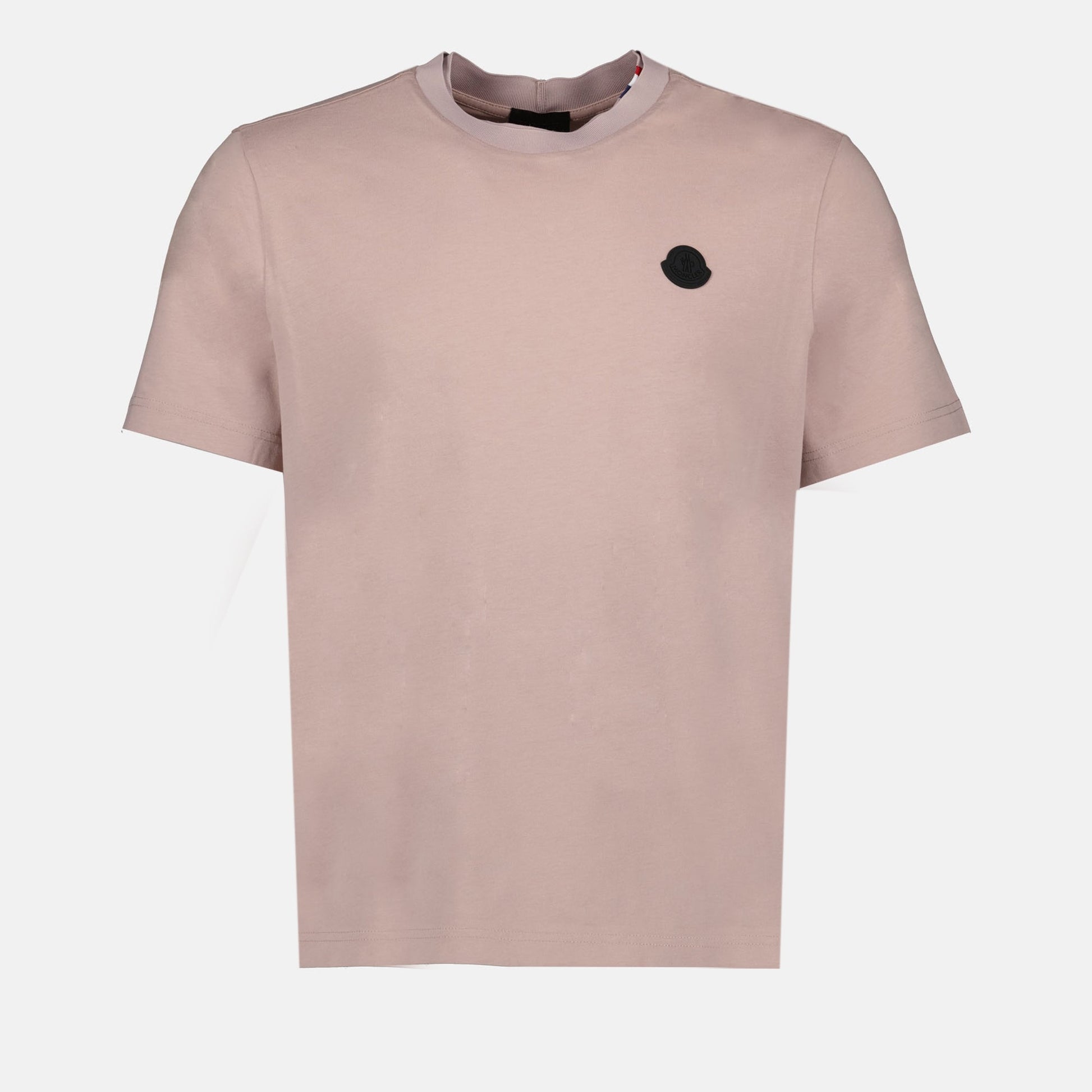 Moncler T-shirt, powder pink T-shirt, logo T-shirt, luxury casual wear, Moncler Autumn-Winter 2024