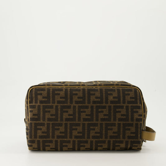 FF Toiletry Bag, Luxury Toiletry Bag, Fendi Autumn-Winter, Embroidered Canvas, Elegant Accessories