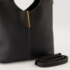 Tod's Shopping Tote, black calf leather bag, adjustable shoulder strap, engraved logo tote, Autumn-Winter 2025 collection