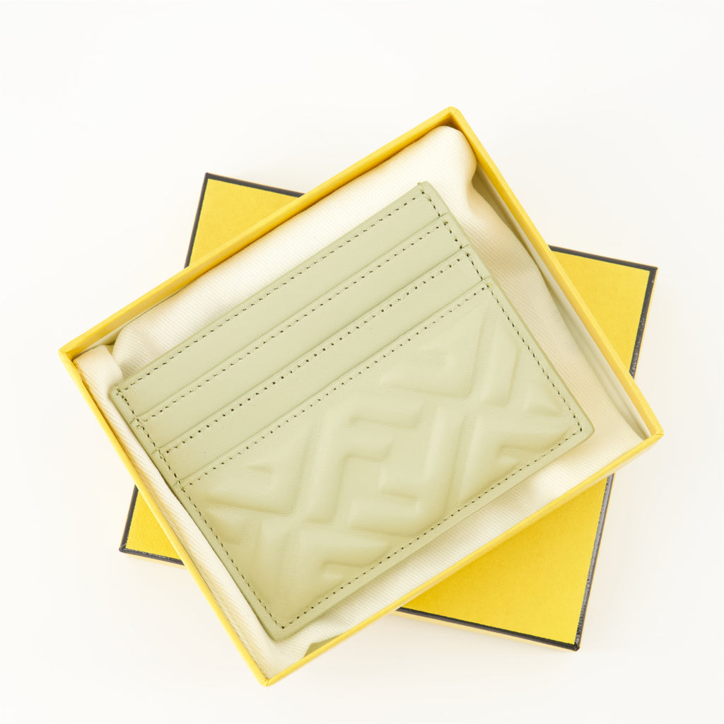 Baguette card holder, Fendi accessories, nappa leather wallet, luxury cardholder, elegant wallet