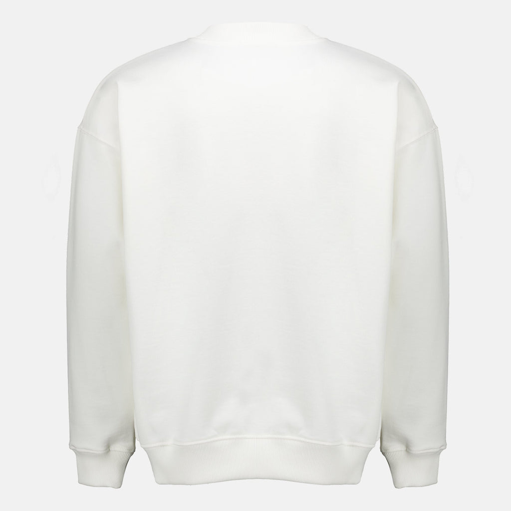 Sudadera blanca de algodón con logotipo estampado