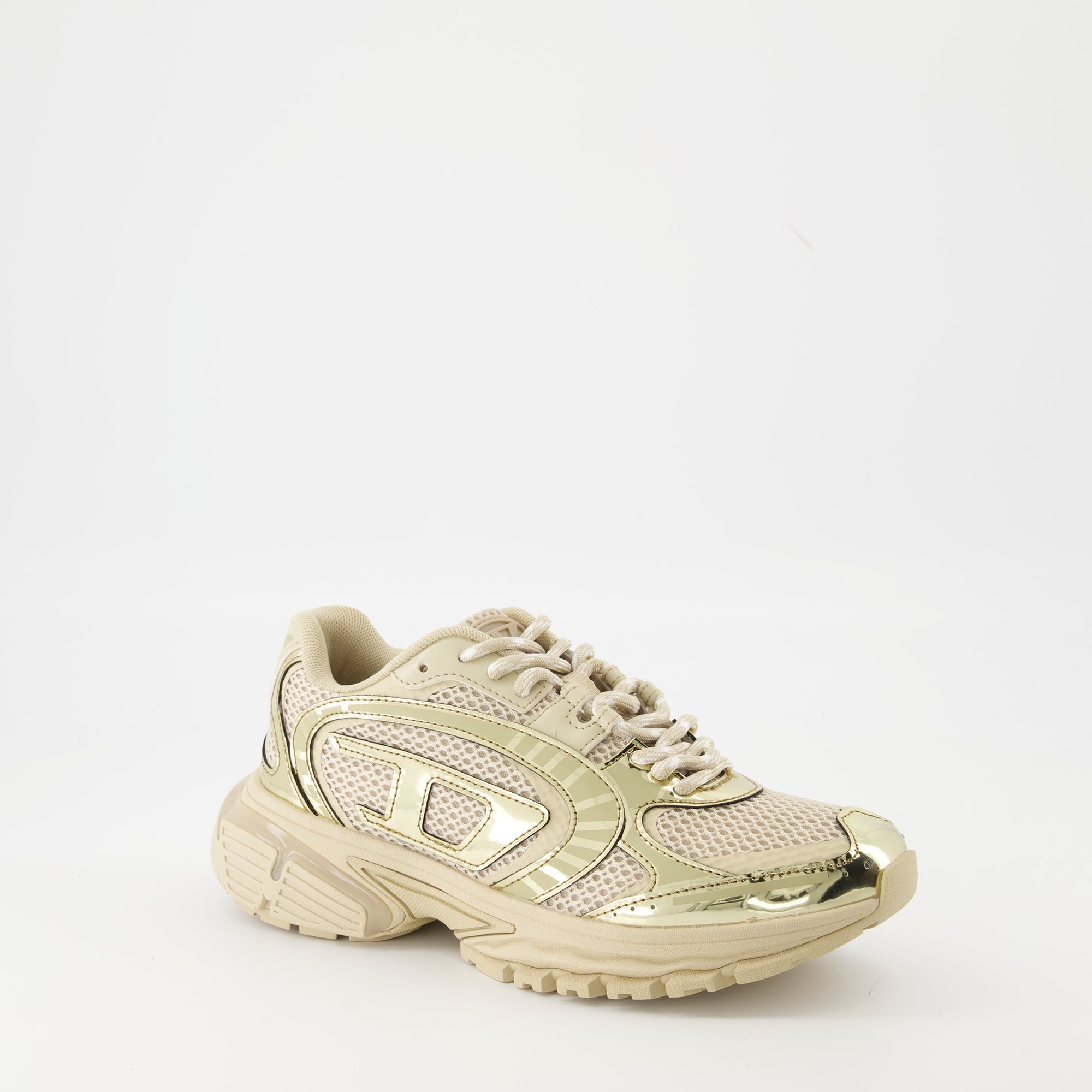 Diesel sneakers, breathable mesh footwear, modern sneaker design, S-Pro-V-Dense Low, beige casual shoes