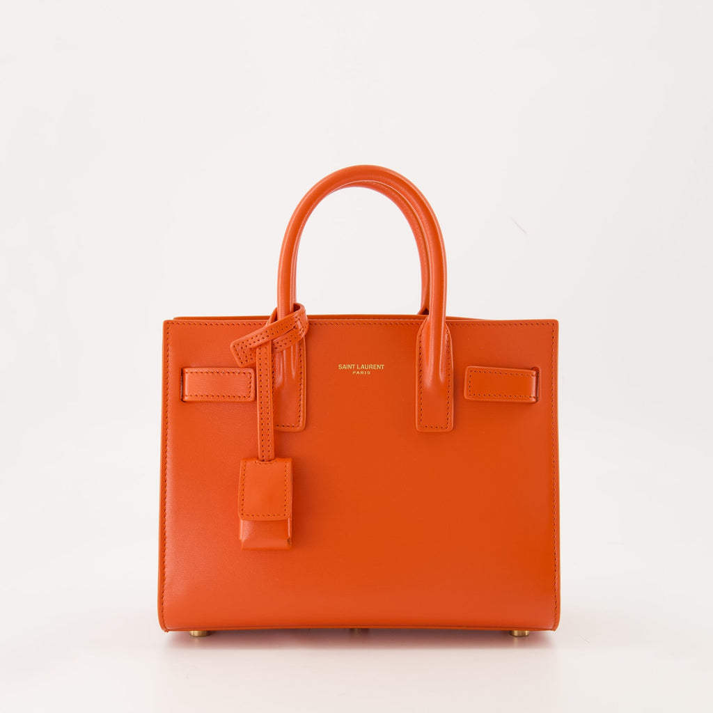 Nano Orange Handbag, Saint Laurent, designer handbag, premium leather, fashion accessory