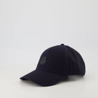 Bild von einer marineblauen Leder-Logo-Cap von Moncler für Männer - Saison Frühling-Sommer 2025 - Rückansicht