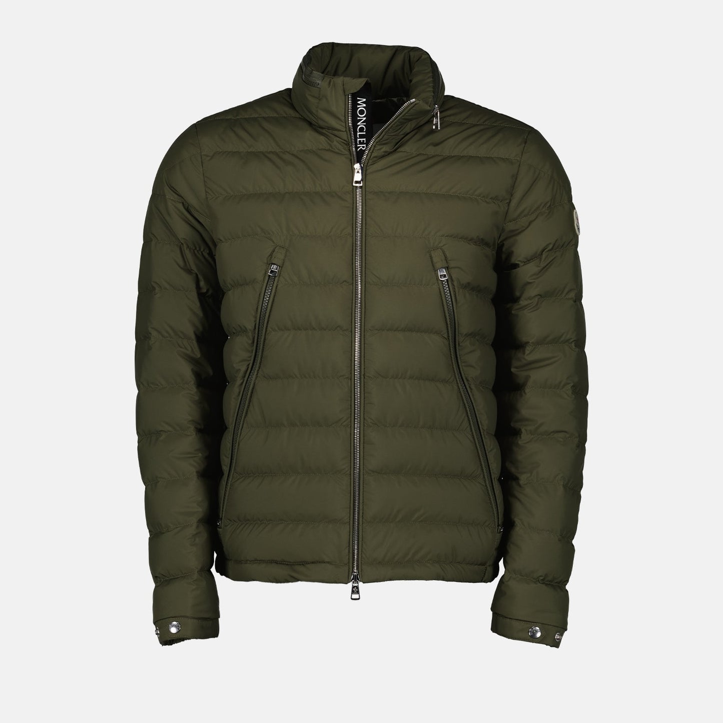 Moncler, down jacket, men's fashion, luxury outerwear, green jacket