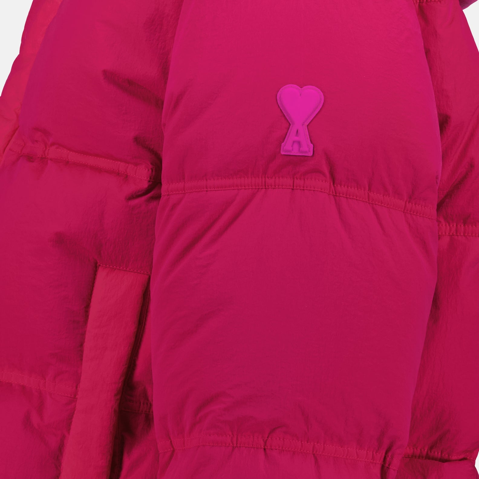 Pink Down Jacket, AMI Paris, Casual Luxury, Quilted Jacket, High-End Fashion