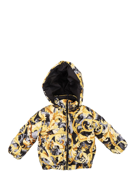 Versace, Kids' luxury jacket, Gold Baroccoflage, Designer puffer jacket, High-end children's fashion