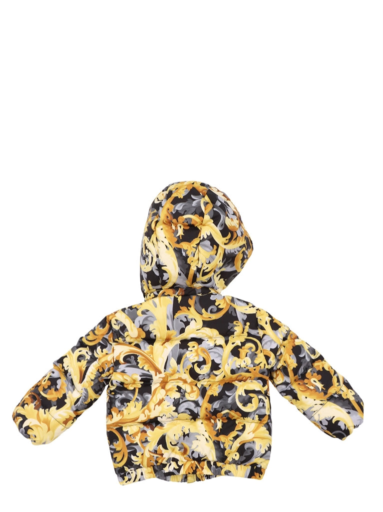 Versace, Kids' luxury jacket, Gold Baroccoflage, Designer puffer jacket, High-end children's fashion