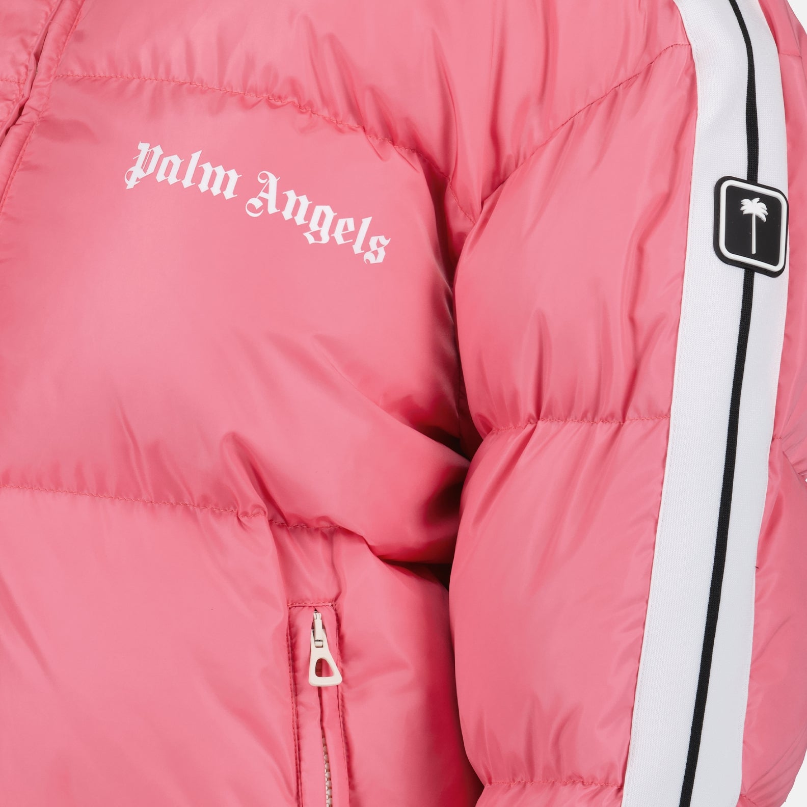 Palm Angels Jacket, Women's Luxury Outerwear, Rose Doudoune, High-End Fashion, Sporty Chic