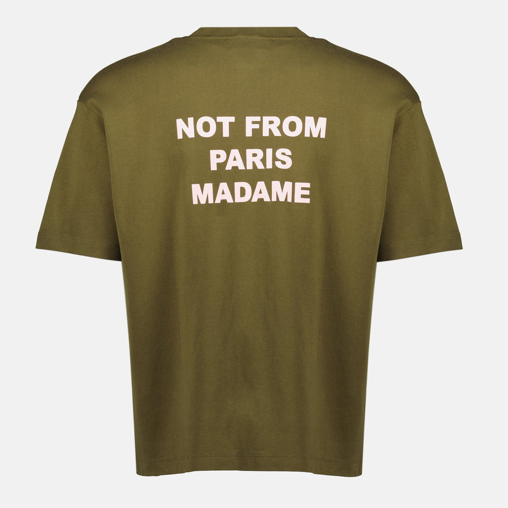 Kaki T-shirt, Drôle De Monsieur, Cotton T-shirt, Casual wear, Printed slogan shirt