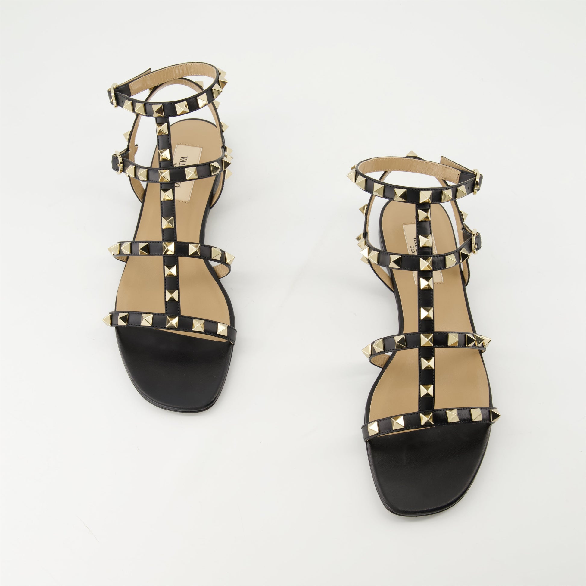 Black Leather Sandals, Rockstud Sandals, Valentino Garavani, Designer Sandals, Luxury Accessories