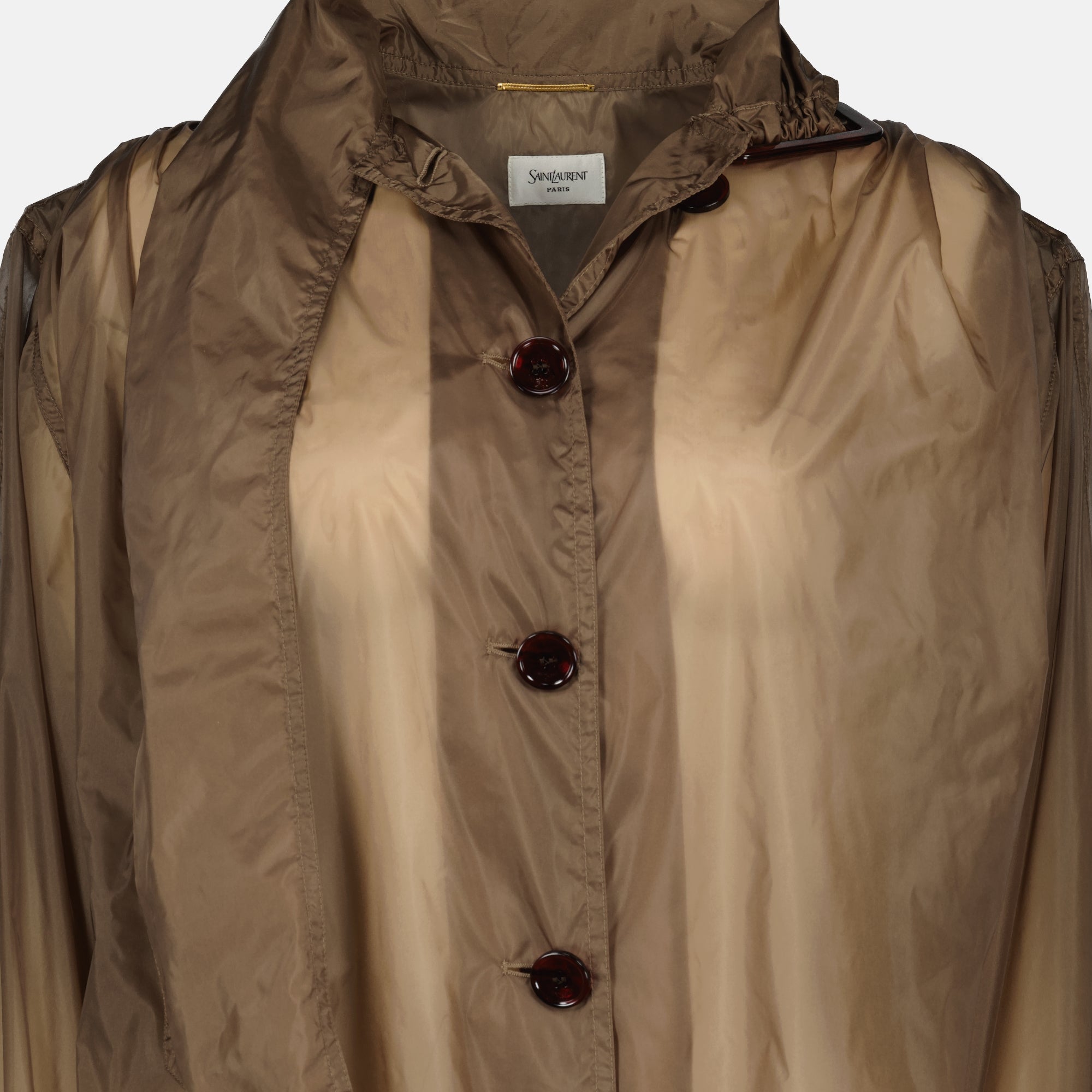 Blouse à Lavallière en Nylon Marron