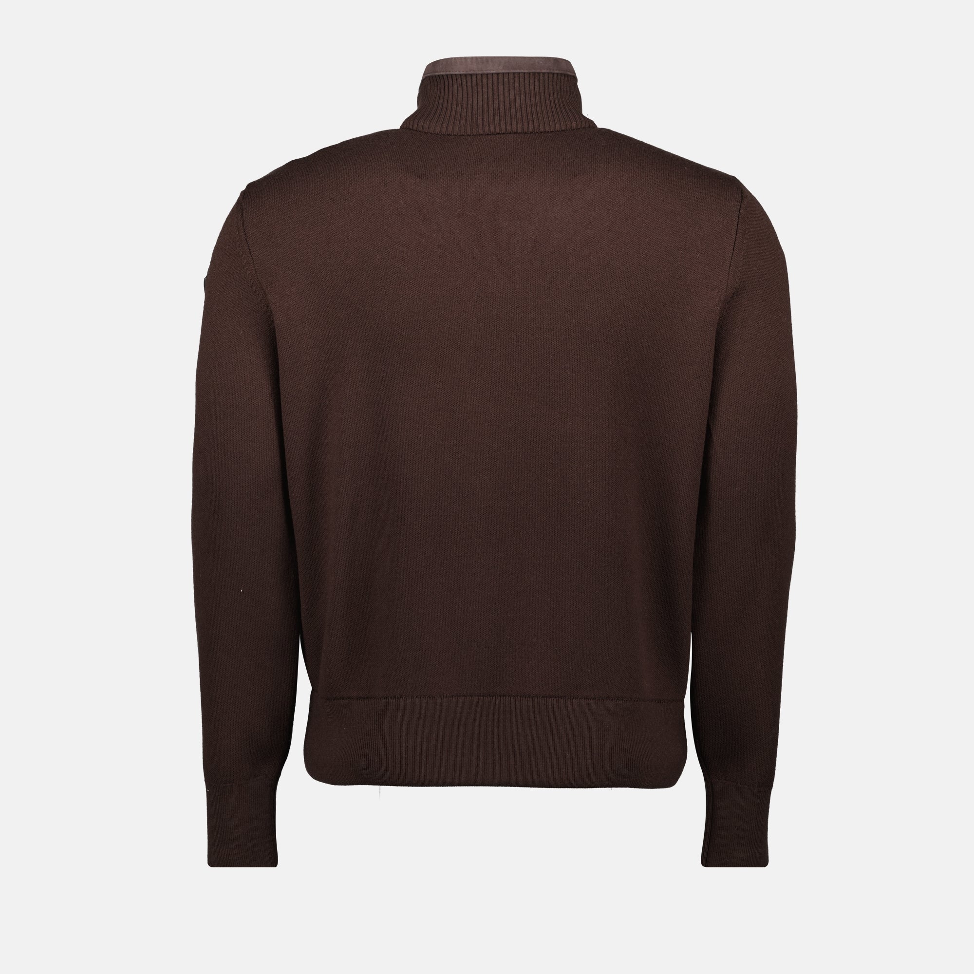 Moncler cardigan, brown wool cardigan, suede outerwear, men's cardigans, Autumn Winter fashion